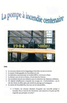 La pompe à incendie centenaire<br>1904 – 2004<br>Jean-Luc Brahier